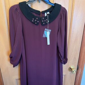 NWT DRESSED TO FRILL WINETASTNG BOW SLEEVE SHIFT DRESS Size S